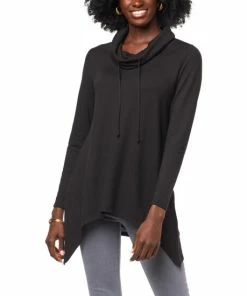 Brand new ✨ IMAN Global Chic Hacci Knit Sharkbite Tunic Black 😉