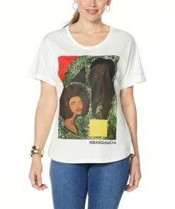 Best Sale ✨ IMAN Global Chic Graphic Tee Gray 🔥