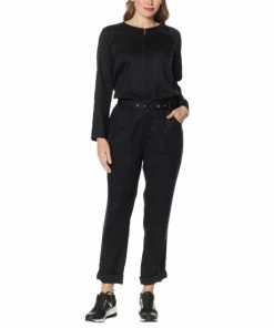 New 💯 IMAN Global Chic Long-Sleeve Utility Jumpsuit Sapphire Blue 🌟