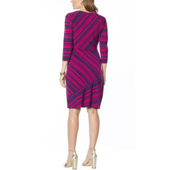 Hot Sale π IMAN Global Chic Luxury Resort Striped Jersey Sheath π Dress Jade/ocean Blue Stripe π - Image 6