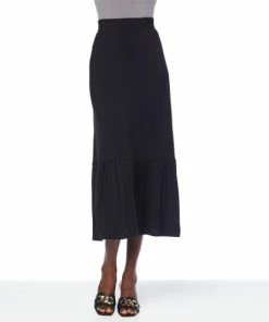 Promo ✨ IMAN Global Chic Tiered Jersey Knit Maxi 👗 Skirt Pink Multi Palm 🧨