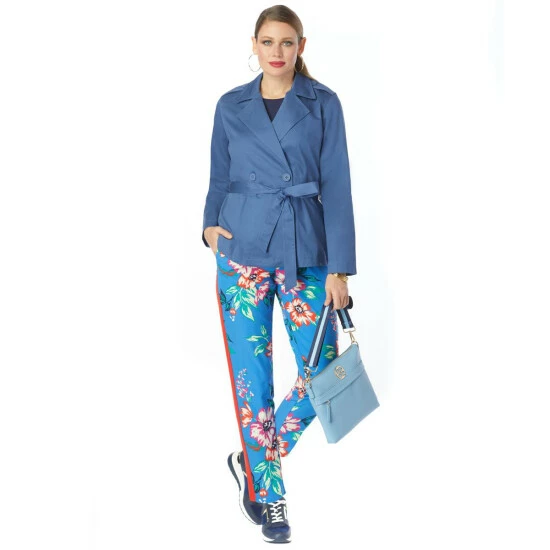 Wholesale 💯 IMAN Global Chic Belted Trench Jacket Indigo 🤩 - Image 2