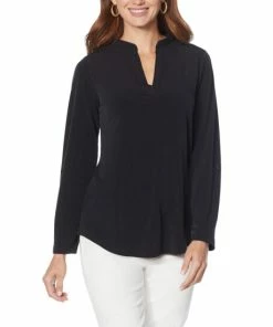 Buy 😀 IMAN Global Chic Roll-Tab Utility Top Burgundy Paisley 😍