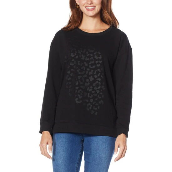 Best Pirce ✔️ IMAN Global Chic Graphic Sweatshirt Eggplant 🔥