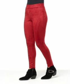 Best Pirce 💯 "As Is" IMAN Global Chic Faux Suede Pull-on Pant Rhubarb ❤️