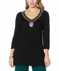 Hot Sale 😀 "As Is" IMAN Global Chic Touch Of Cashmere Sweater Tunic Purple Magic 🤩