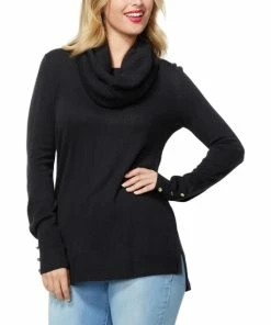 Best Sale 🌟 "As Is" IMAN Comfy Chic Sweater And Circle Scarf Black 🧨