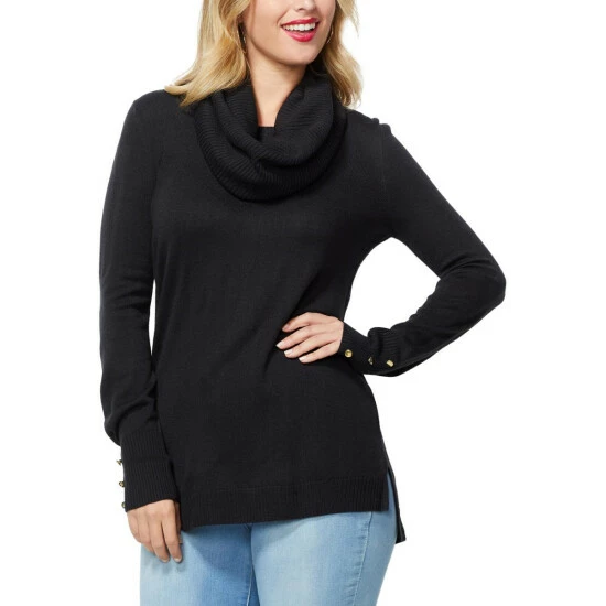 Best Sale π "As Is" IMAN Comfy Chic Sweater And Circle Scarf Black π§¨