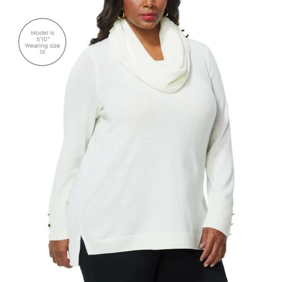 Best Sale π "As Is" IMAN Comfy Chic Sweater And Circle Scarf Black 𧨠- Image 2