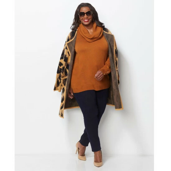 Best Sale π "As Is" IMAN Comfy Chic Sweater And Circle Scarf Black 𧨠- Image 6