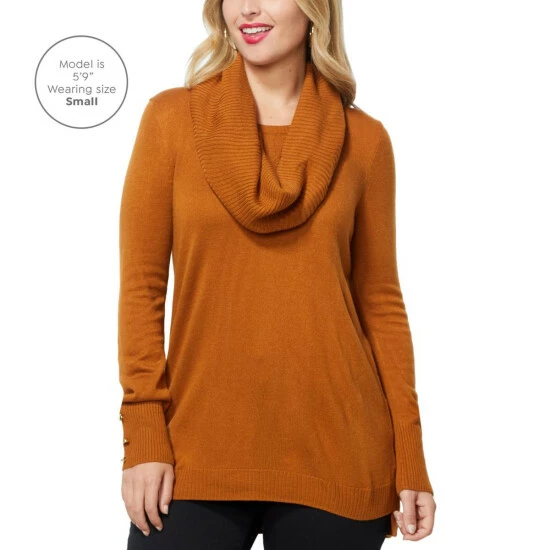 Best Sale π "As Is" IMAN Comfy Chic Sweater And Circle Scarf Black 𧨠- Image 13