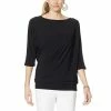 Best Sale 🤩 IMAN Global Chic 3/4-Sleeve Dolman Drape Front Top 🔔