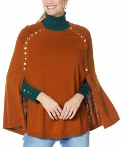 Cheapest 👍 IMAN Global Chic Snap Detail Poncho 🥰