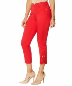 Coupon 🔥 IMAN City Chic 360 Slim Crop Jean With Crochet Lace Detail 👏