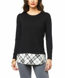 Buy 🤩 "As Is" IMAN Global Chic Mixed Media Twofer Top 🌟