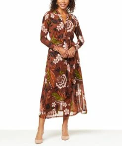 Top 10 👍 "As Is" IMAN Global Chic Long-Sleeve Printed Mesh 👗 Dress 🔥