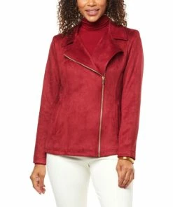Flash Sale 😉 "As Is" IMAN Global Chic Faux Suede Moto Jacket 👍