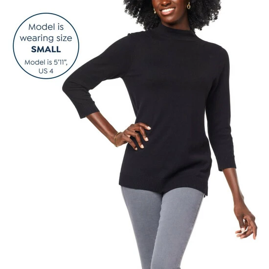 Best reviews of ⌛ "As Is" IMAN Global Chic Mock-Neck Pullover Sweater ❤️ - Image 7