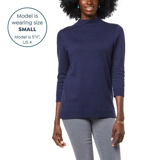 Best reviews of ⌛ "As Is" IMAN Global Chic Mock-Neck Pullover Sweater ❤️ - Image 9