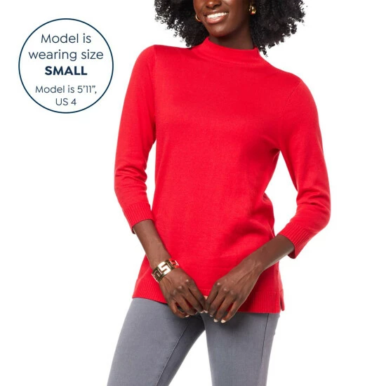 Best reviews of ⌛ "As Is" IMAN Global Chic Mock-Neck Pullover Sweater ❤️ - Image 10