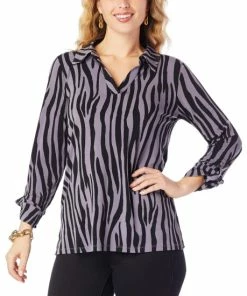 Brand new 🎁 "As Is" IMAN Global Chic Tiger Print Popover Top 🔥