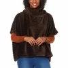 Coupon 🎉 "As Is" IMAN Global Chic Textured Faux Fur Cowl-Neck Poncho Cape 🎁