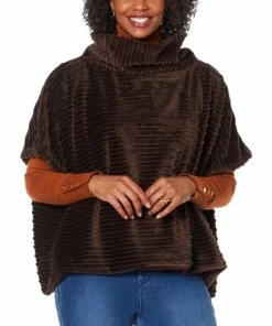 Coupon 🎉 "As Is" IMAN Global Chic Textured Faux Fur Cowl-Neck Poncho Cape 🎁