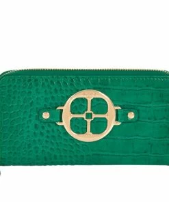 Budget ๐ "As Is" IMAN Global Chic Croco-Embossed Zip-Around Wallet โค๏ธ