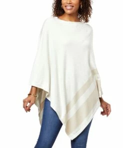 Cheapest 🛒 "As Is" IMAN Global Chic Asymmetric Poncho With Stripe Detail 🌟