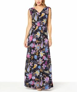 Best reviews of ✨ "As Is" IMAN Global Chic Cinched Shoulder V-Neck Maxi 👗 Dress ✨