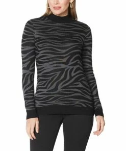 Hot Sale ✨ "As Is" IMAN Global Chic Animal Print Mock Neck Pullover Sweater 😀