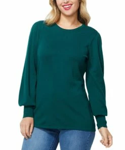 New 😍 "As Is" IMAN Global Chic Lantern-Sleeve Pullover Sweater 👏