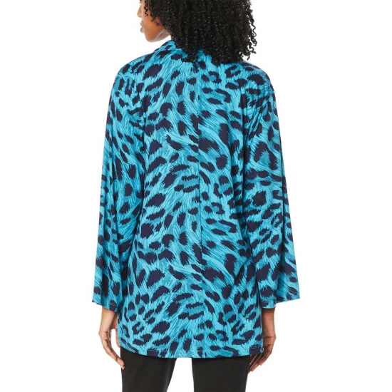 Best Sale 🔔 IMAN Global Chic Buttery Soft Knit Robe And Mask Set Magenta Leopard 🔔 - Image 2