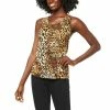 Best Sale 😍 IMAN Global Chic Printed Mesh Knit Tank Natural Leopard ⭐