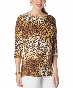 Wholesale 👍 IMAN Global Chic Printed Dolman-Sleeve Top Blue Depths 😍