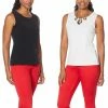 Coupon 🤩 IMAN Global Chic 2-pack Jersey Knit Tank Set Red/midnight Blue 😉
