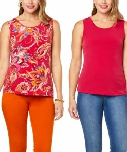 Deals ⭐ IMAN Global Chic 2-pack Tank Top Neutral Leopard ⌛