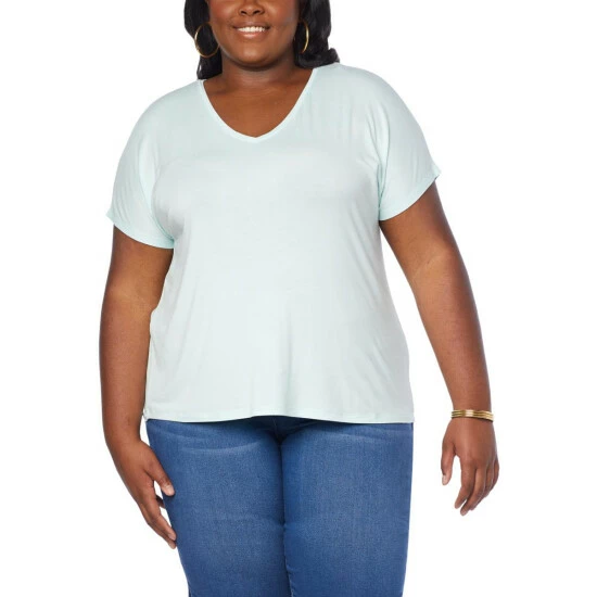 Wholesale 🔥 IMAN Global Chic Easy Knit Short-Sleeve V-Neck Top Bright Purple ✨ - Image 3