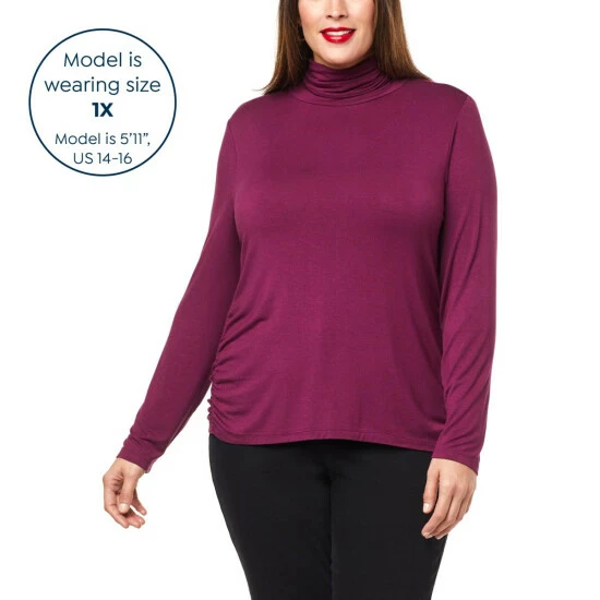 Deals 🔥 IMAN Global Chic Turtleneck With Shirred Sideseams Black ✨ - Image 6