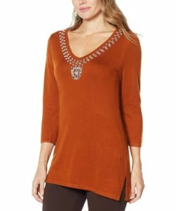 Best Sale ✔️ IMAN Global Chic Touch Of Cashmere Sweater Tunic Evergreen 😉
