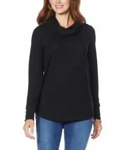 Flash Sale 🔔 IMAN Global Chic Hacci Knit Cowl-Neck Top Heather Gray ⌛