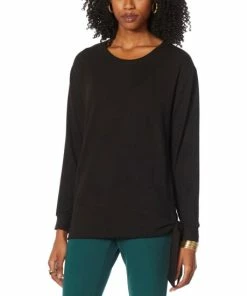 Brand new 🎁 IMAN Global Chic Side Tie Hacci Knit Top Black 🎁