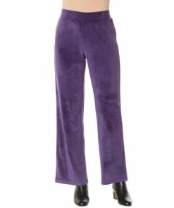 Best Pirce 🤩 IMAN Global Chic Velour Wide-Leg Pull-On Pant Black ⌛