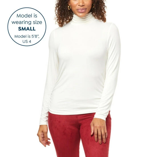 Deals 🔥 IMAN Global Chic Turtleneck With Shirred Sideseams Black ✨ - Image 8