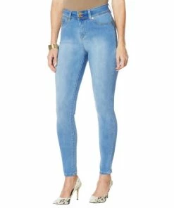 Discount 🛒 IMAN Global Chic Choice Of 360 Slim Skinny Or Bootcut Jean Medium Denim 😍