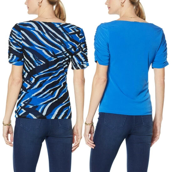 Flash Sale 👍 IMAN Global Chic Reversible Knit Top With Shirred Details Fuchsia ⌛ - Image 4