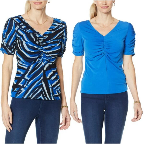 Flash Sale 👍 IMAN Global Chic Reversible Knit Top With Shirred Details Fuchsia ⌛ - Image 9