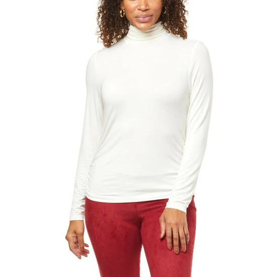 Deals 🔥 IMAN Global Chic Turtleneck With Shirred Sideseams Black ✨